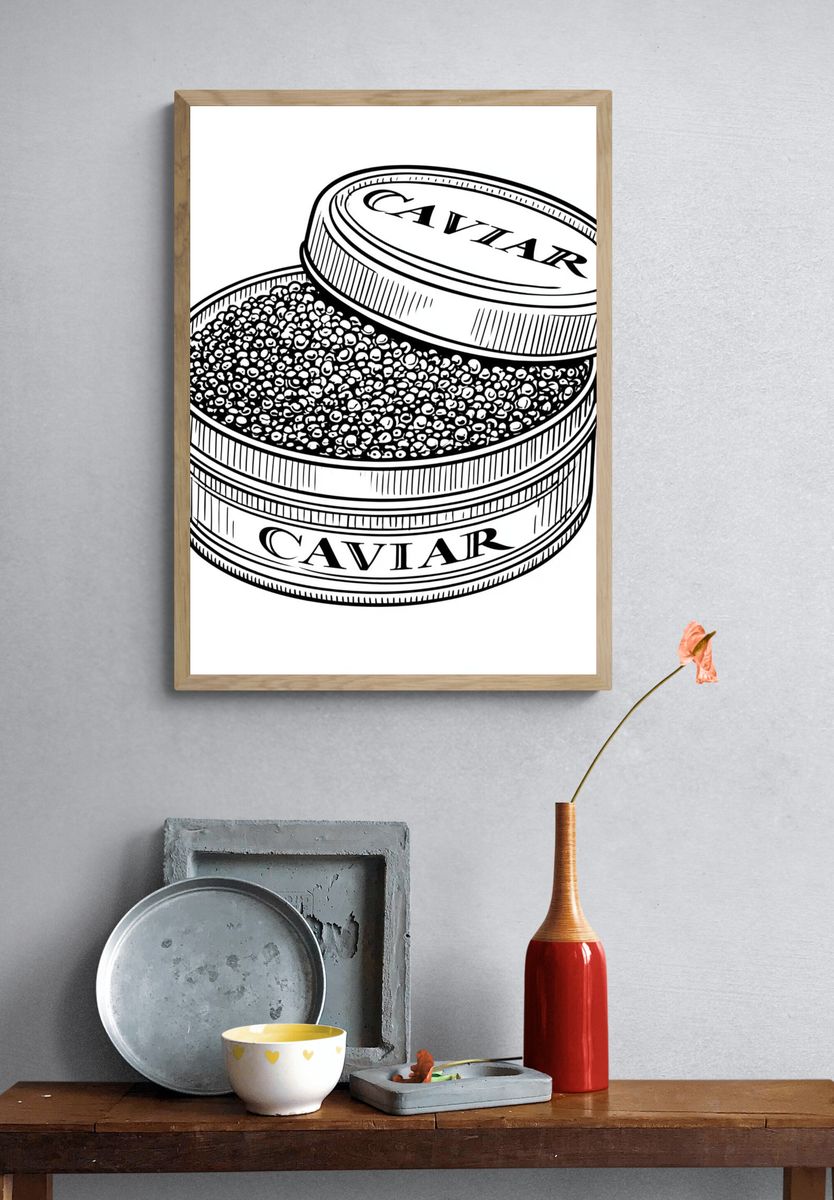 Caviar Tin Illustration Poster. — room view 3