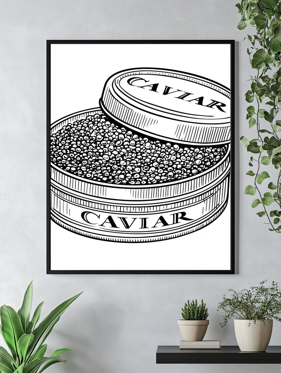 Caviar Tin Illustration Poster. — room view 4
