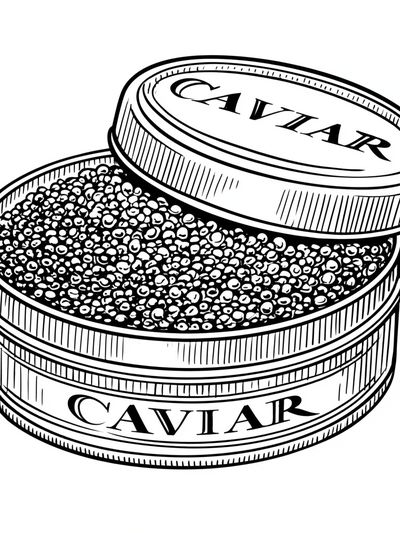 Caviar Tin Illustration Poster.