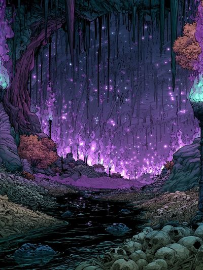 Enchanted Cavern Glow Illustration Poster.