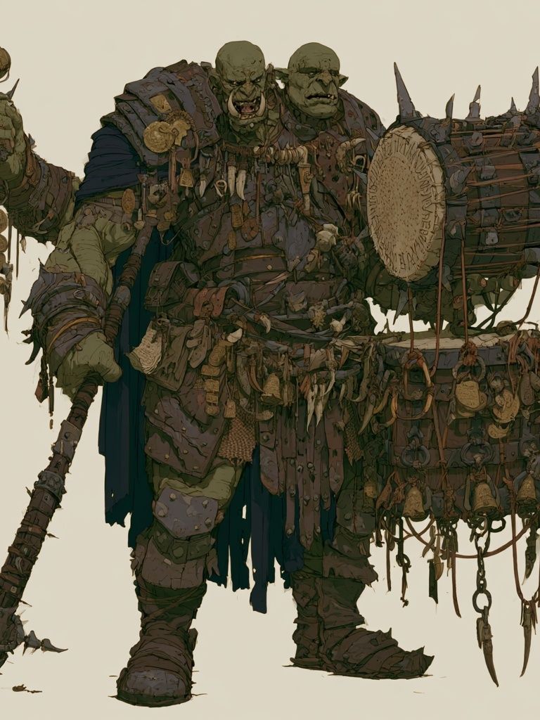 Orc Shaman Fantasy Illustration Poster. poster detail