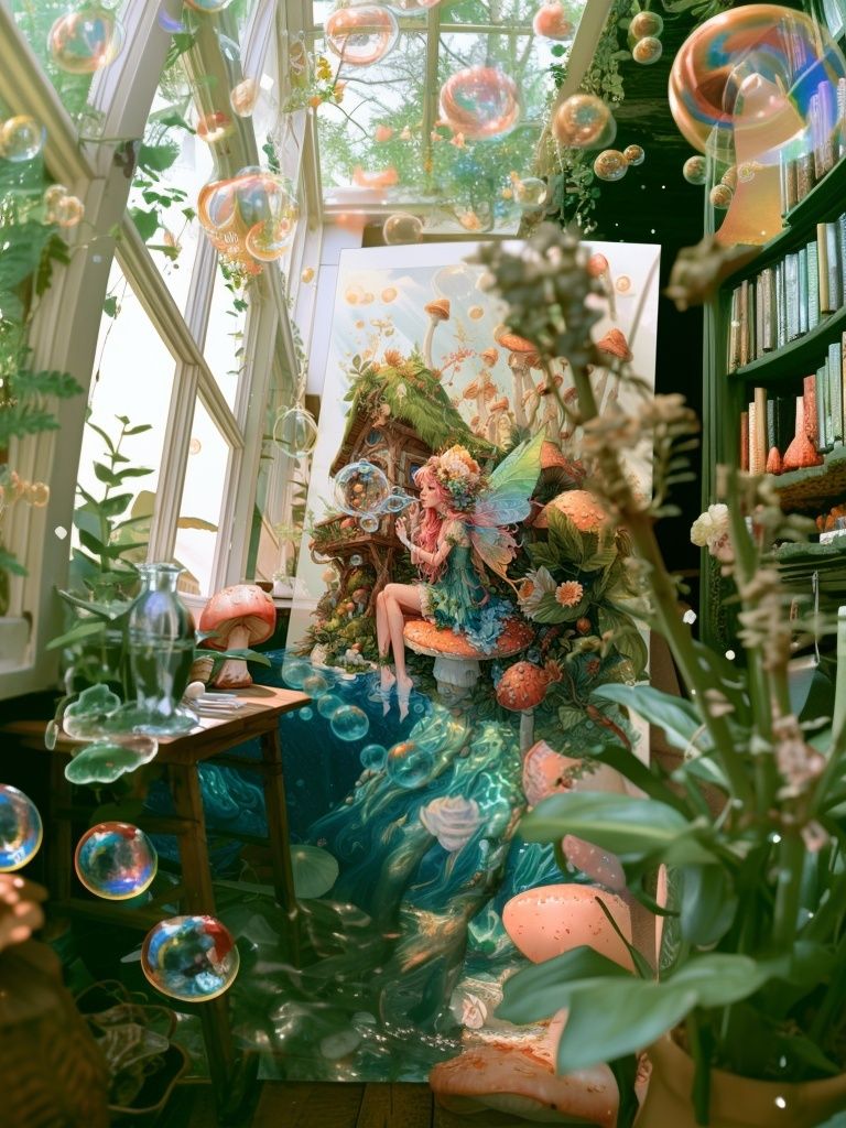 Enchanted Fairy Garden Illustration Poster. poster — illustration art