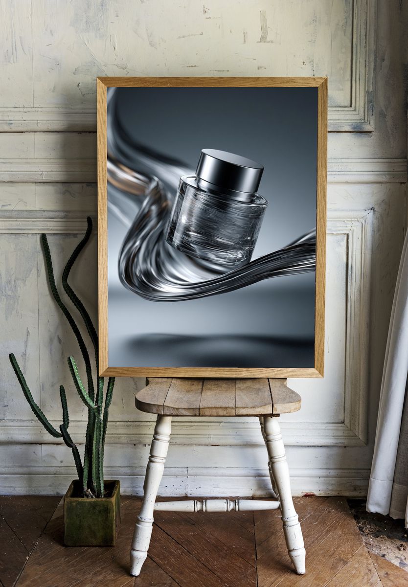 Abstract Glass Perfume Bottle Print. — room view 1