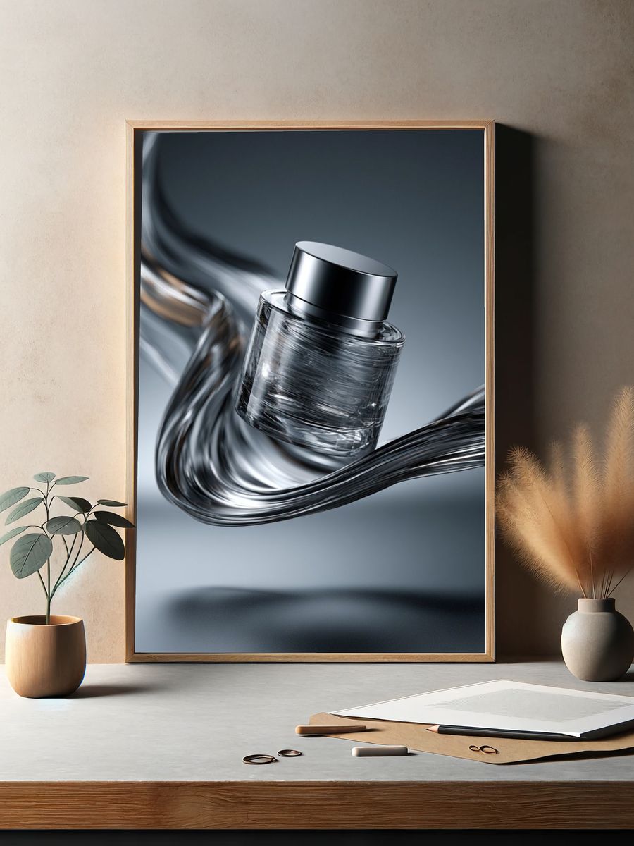Abstract Glass Perfume Bottle Print. — room view 2