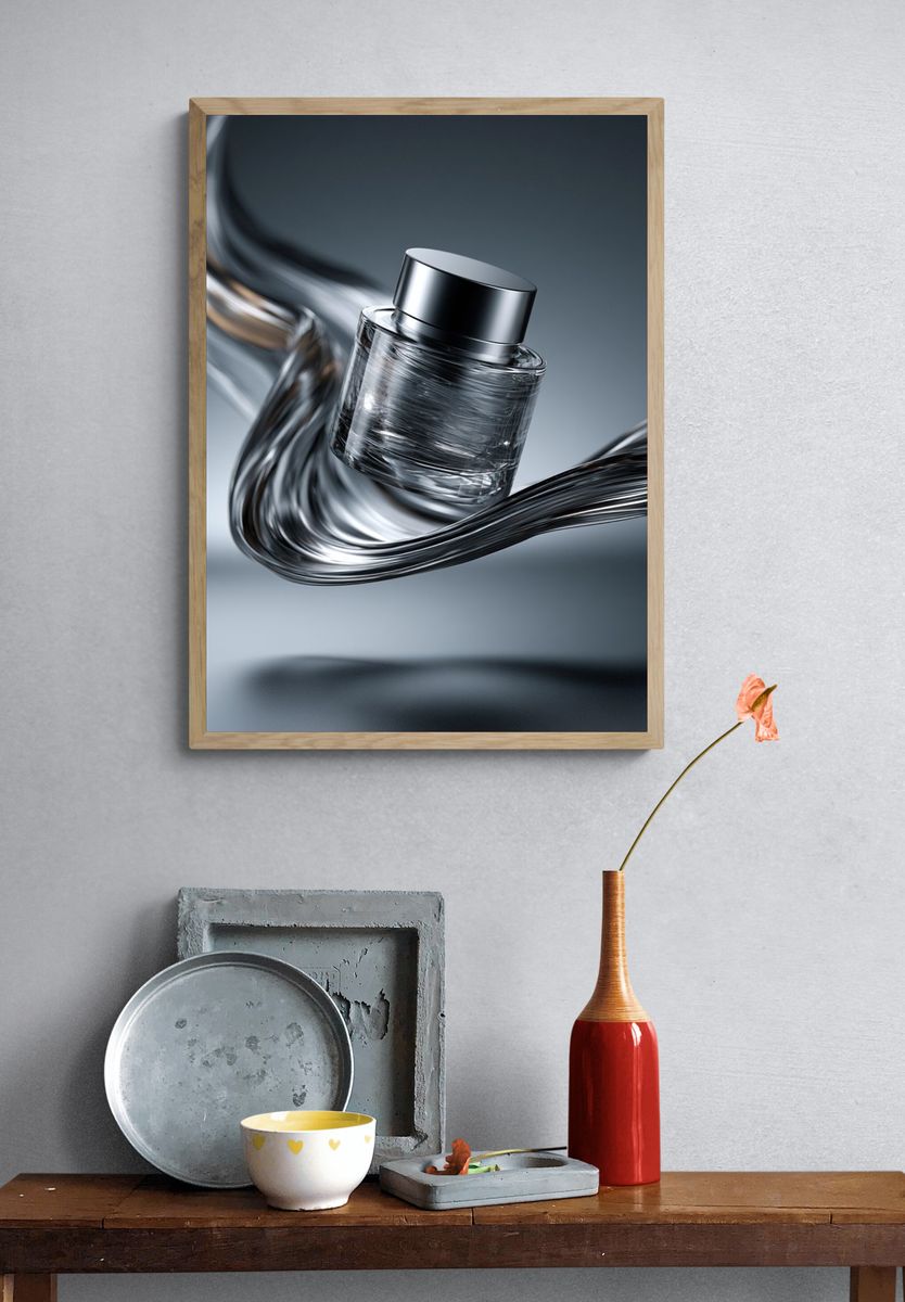 Abstract Glass Perfume Bottle Print. — room view 3