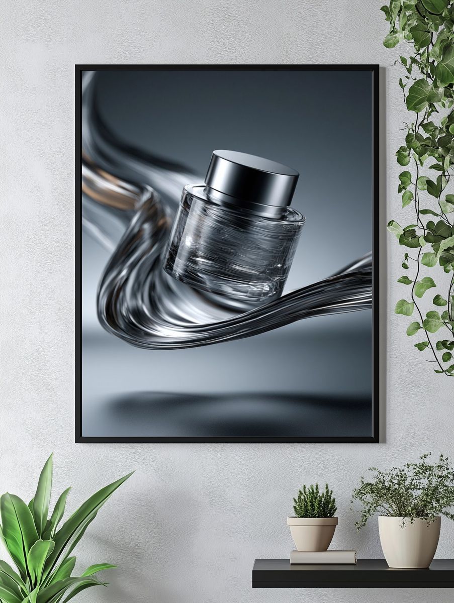 Abstract Glass Perfume Bottle Print. — room view 4