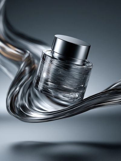 Abstract Glass Perfume Bottle Print. poster