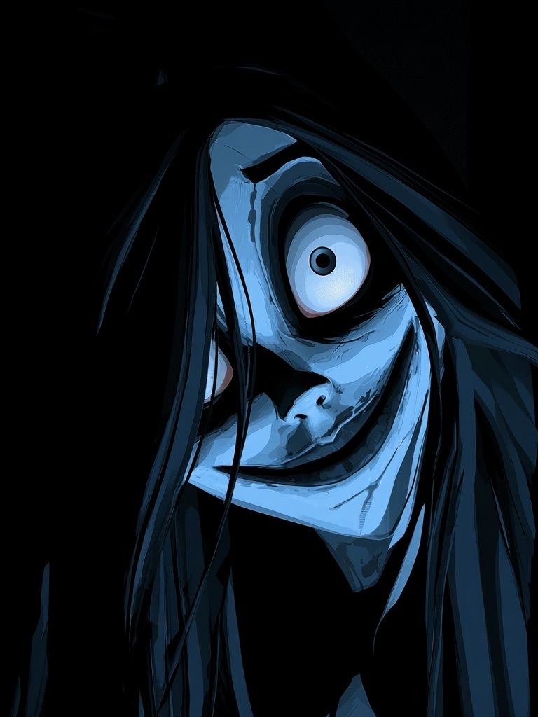 Creepy Blue Mask Illustration Poster. poster — illustration art