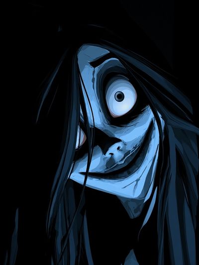Creepy Blue Mask Illustration Poster. poster