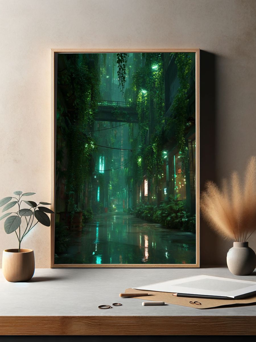 Neon Jungle Alley Poster. — room view 2