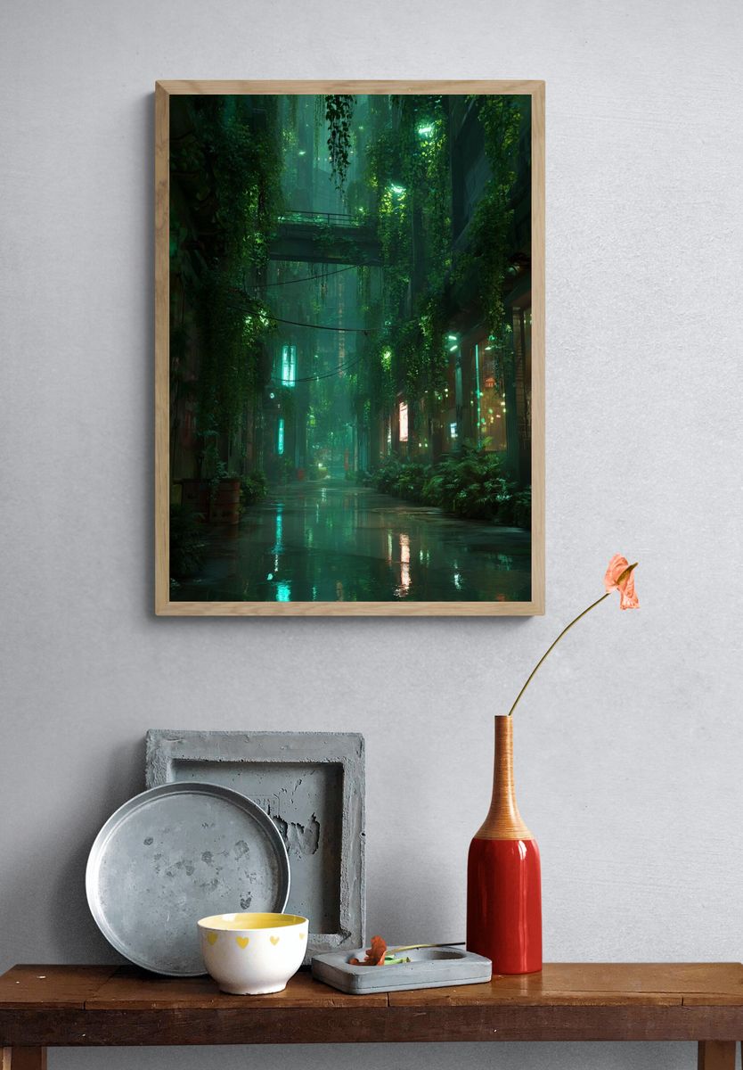 Neon Jungle Alley Poster. — room view 3