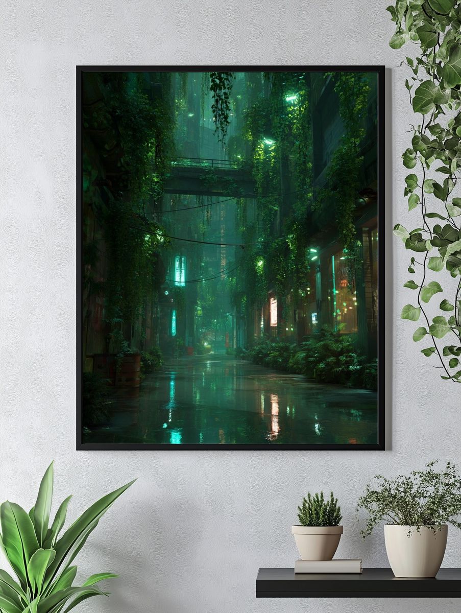 Neon Jungle Alley Poster. — room view 4