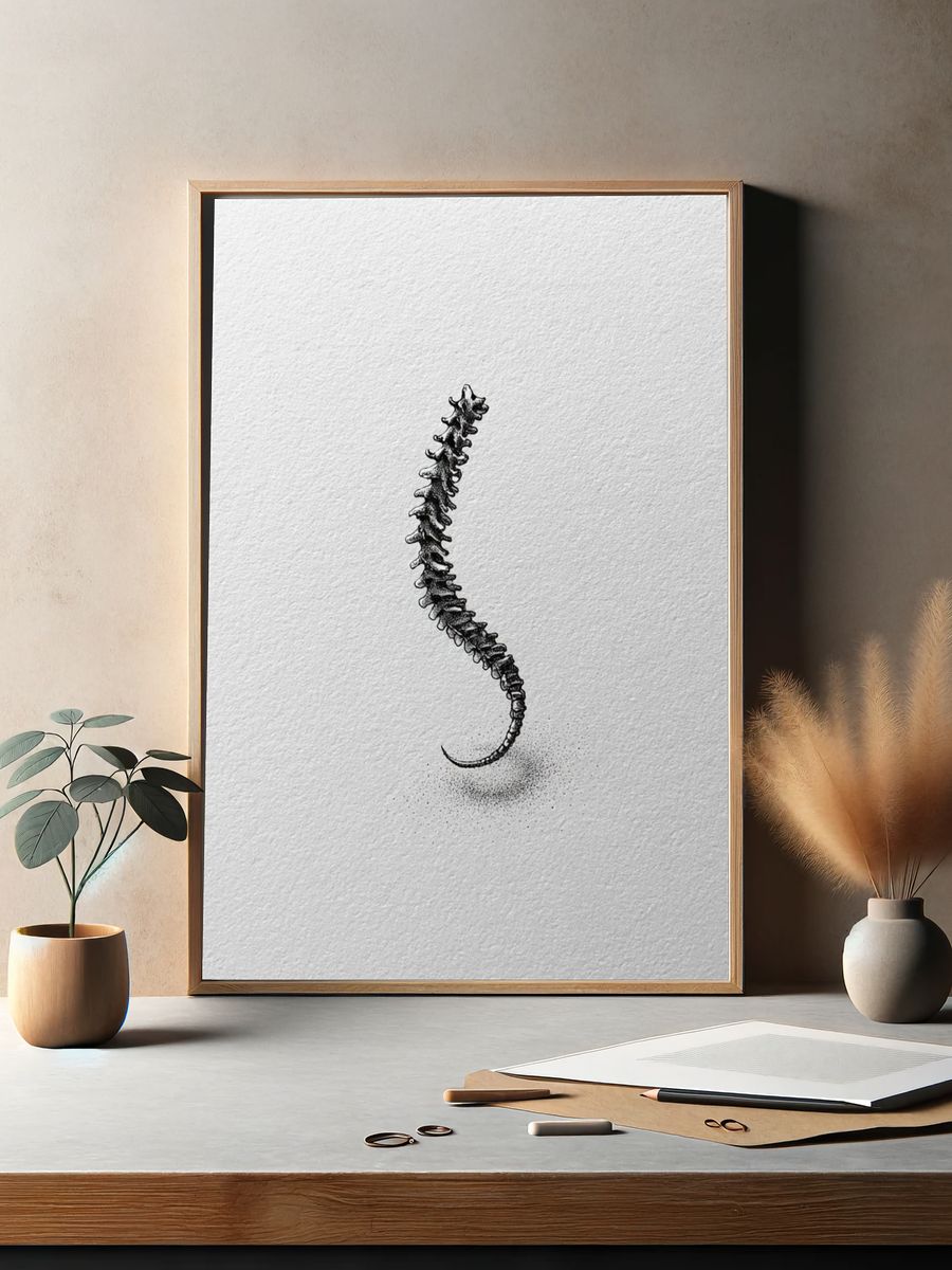 Spine Ink Illustration Poster. — room view 2