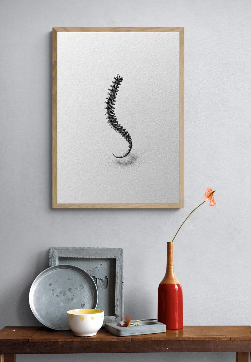 Spine Ink Illustration Poster. — room view 3