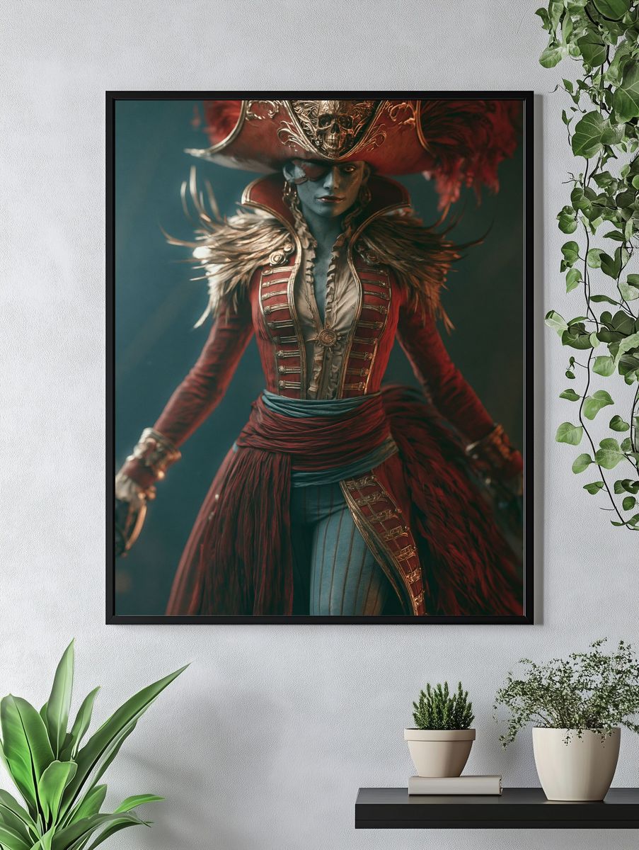 Baroque Pirate Portrait Print. — room view 4