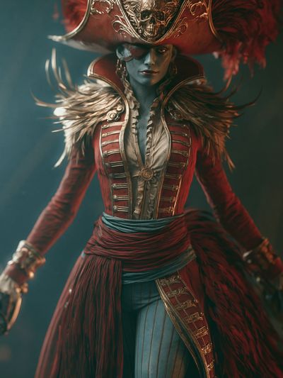 Baroque Pirate Portrait Print.