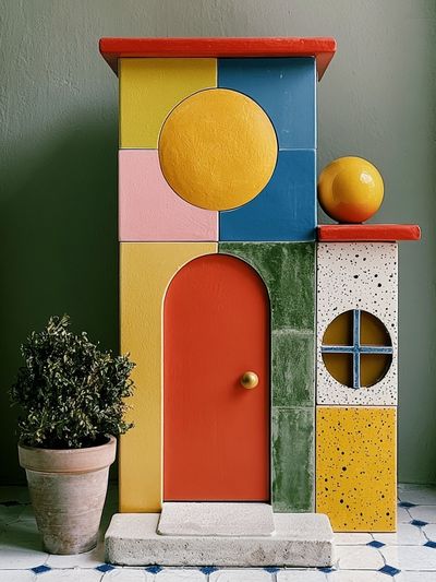 Color Block House Illustration Poster.