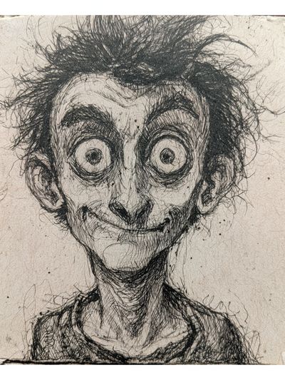 Eerie Sketch Portrait Print.