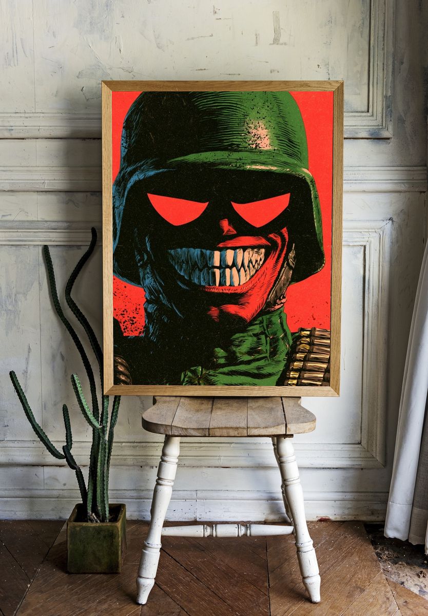 Grinning Soldier Pop-Art Poster. room preview