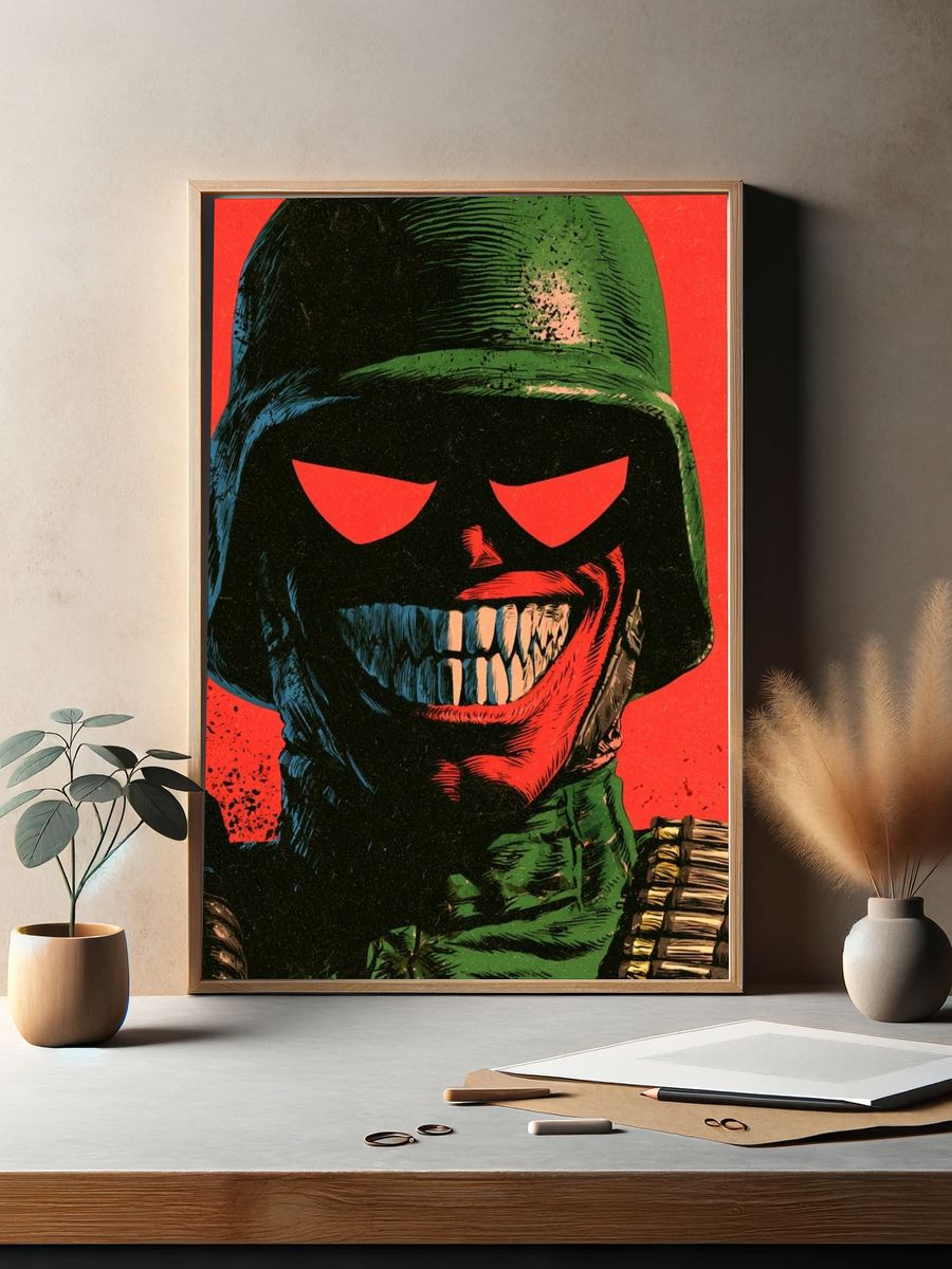 Grinning Soldier Pop-Art Poster. — room view 2