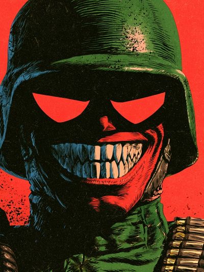 Grinning Soldier Pop-Art Poster. poster
