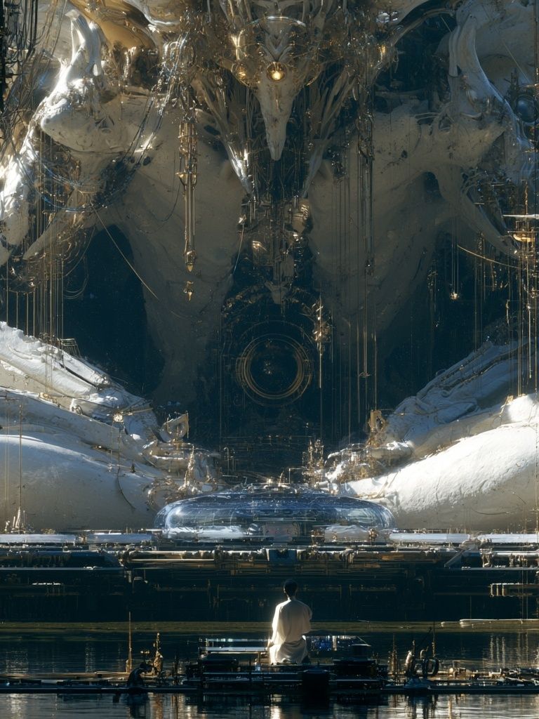 Surreal Cosmic Temple Poster. poster detail