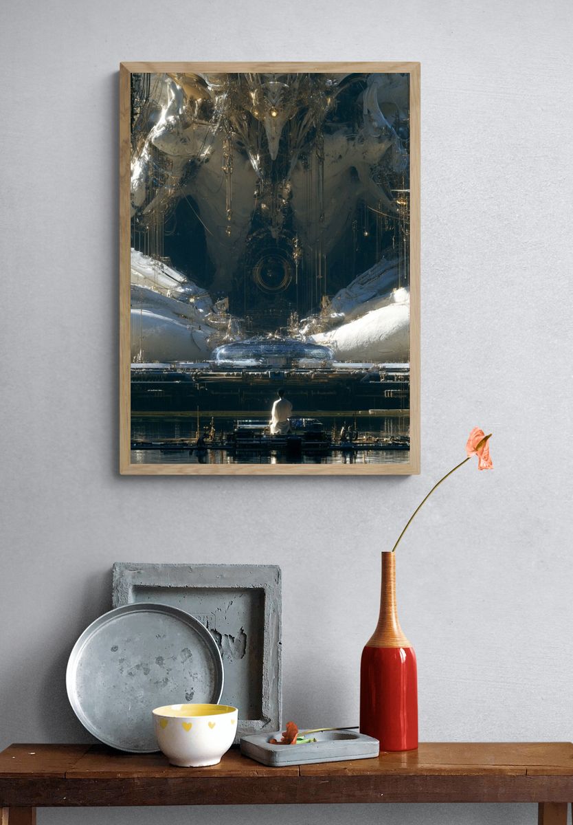Surreal Cosmic Temple Poster. — room view 3