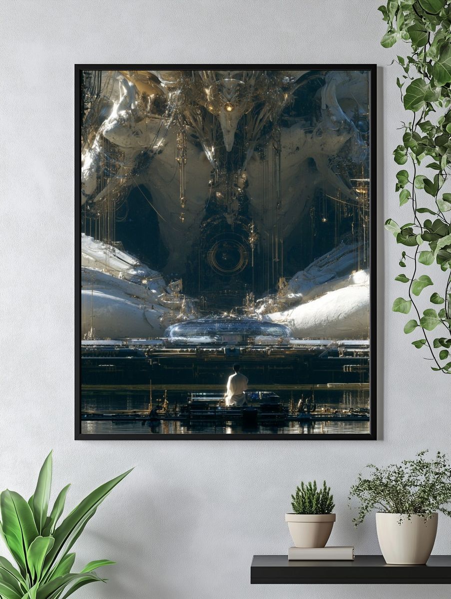 Surreal Cosmic Temple Poster. — room view 4