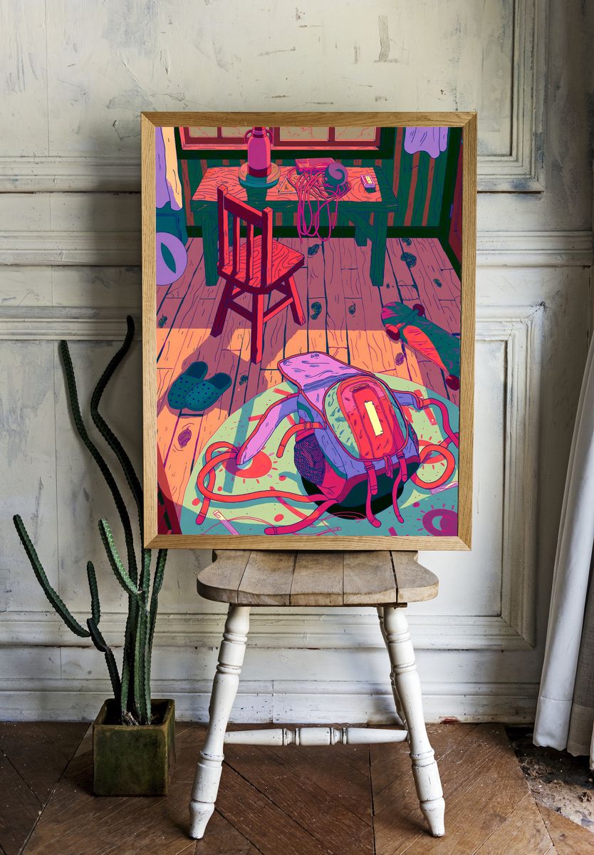 Backpack Room Illustration Poster. room preview