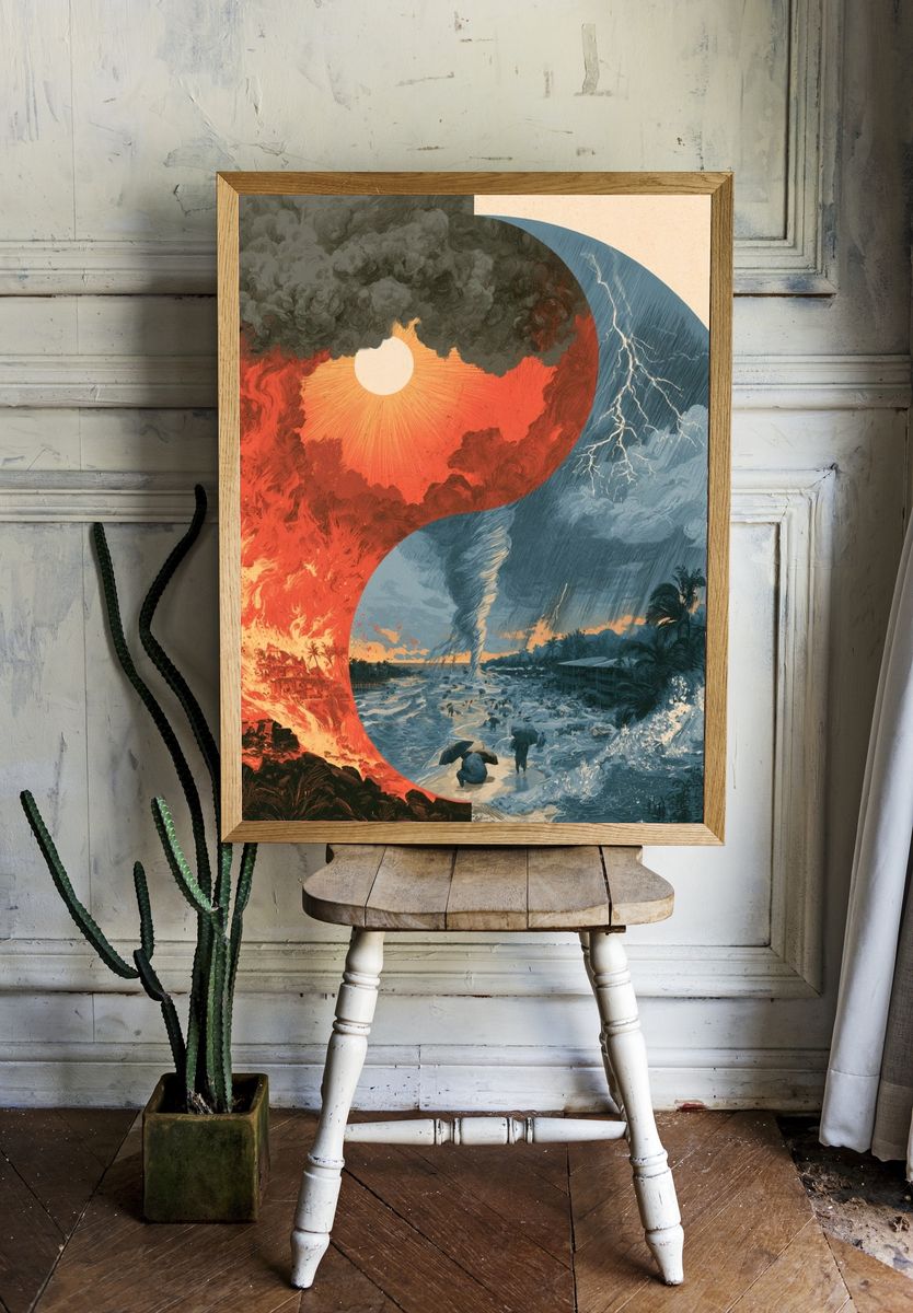 Yin Yang Storm Poster. room preview