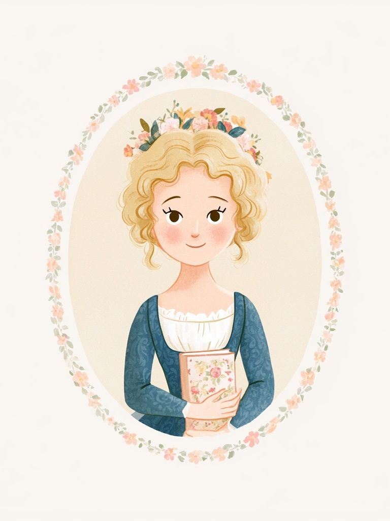 Floral Portrait Illustration Poster. poster — illustration art