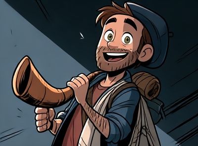 Smiling Traveler Illustration Poster.