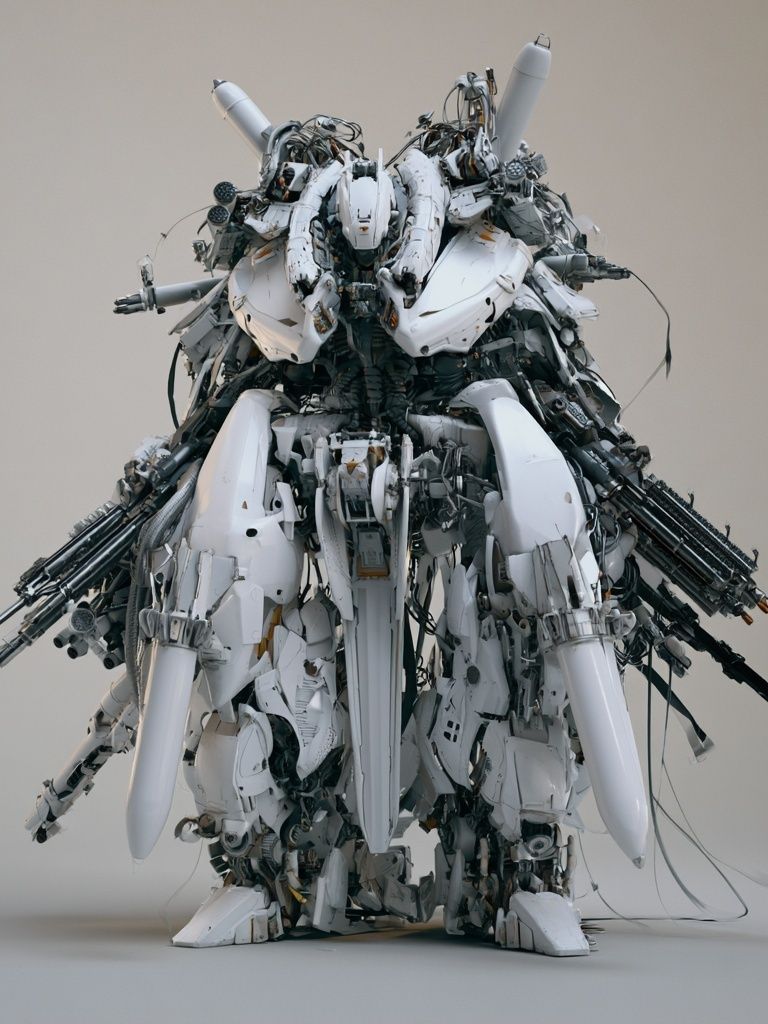 Mecha Robot Sculpture Print. poster — illustration art