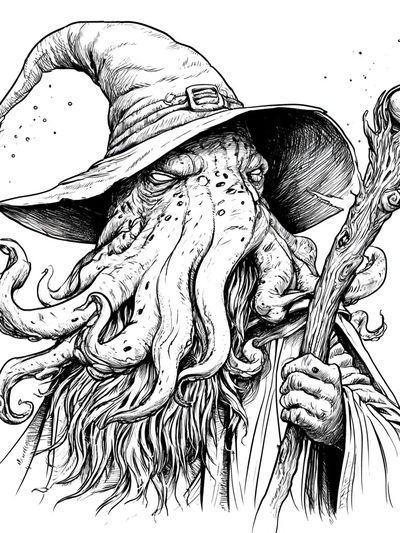 Cthulhu Wizard Ink Print.