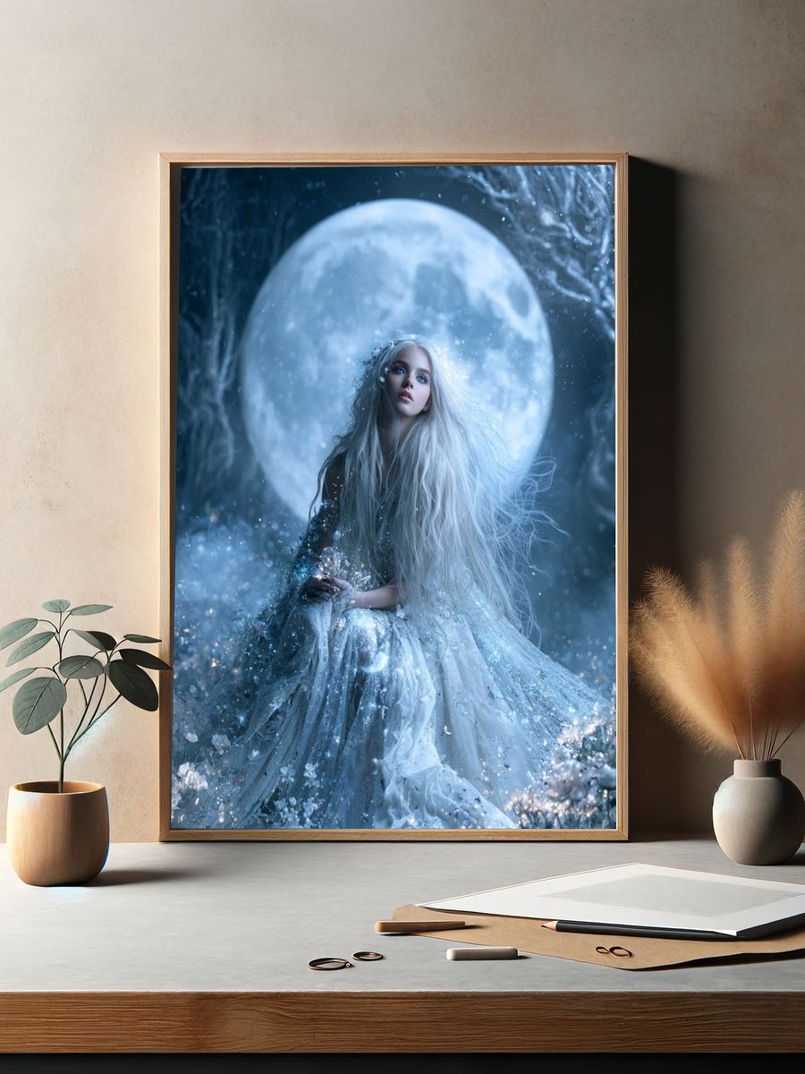 Moonlit Ice Queen Fantasy Print. — room view 2