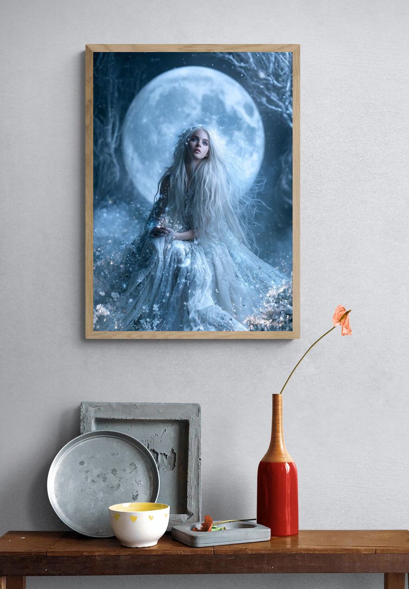Moonlit Ice Queen Fantasy Print. — room view 3