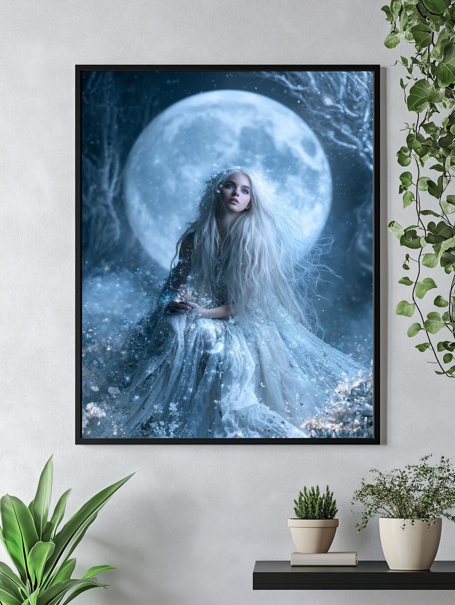 Moonlit Ice Queen Fantasy Print. — room view 4