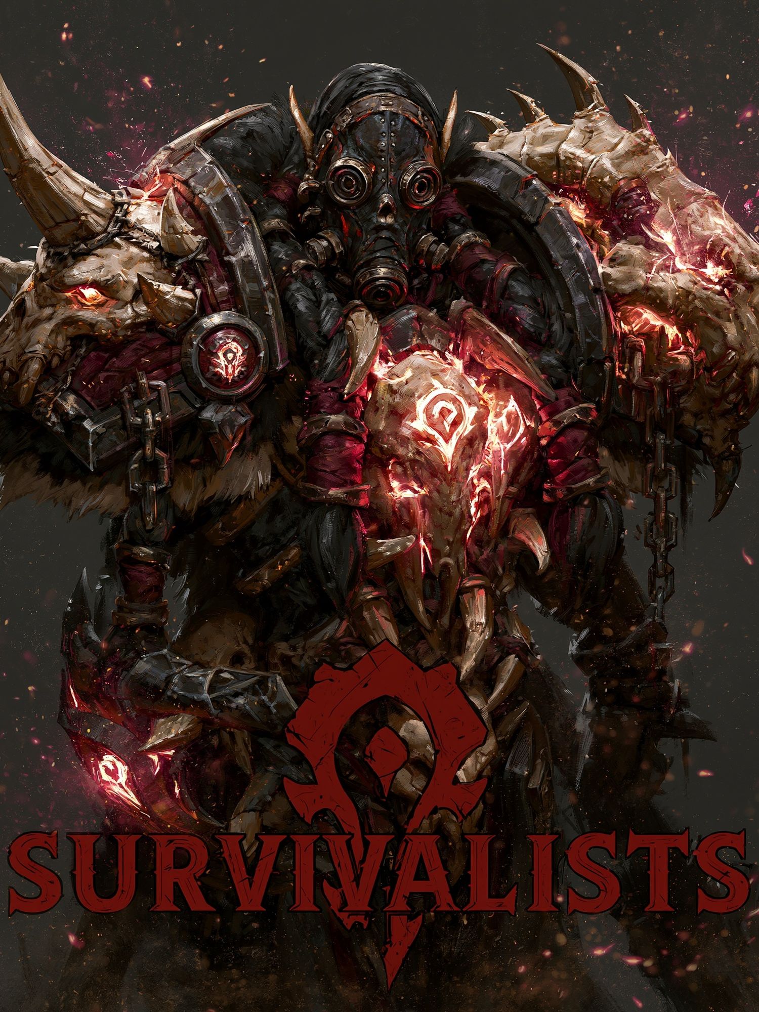 Survivalist War Mask Illustration Poster. poster — illustration art