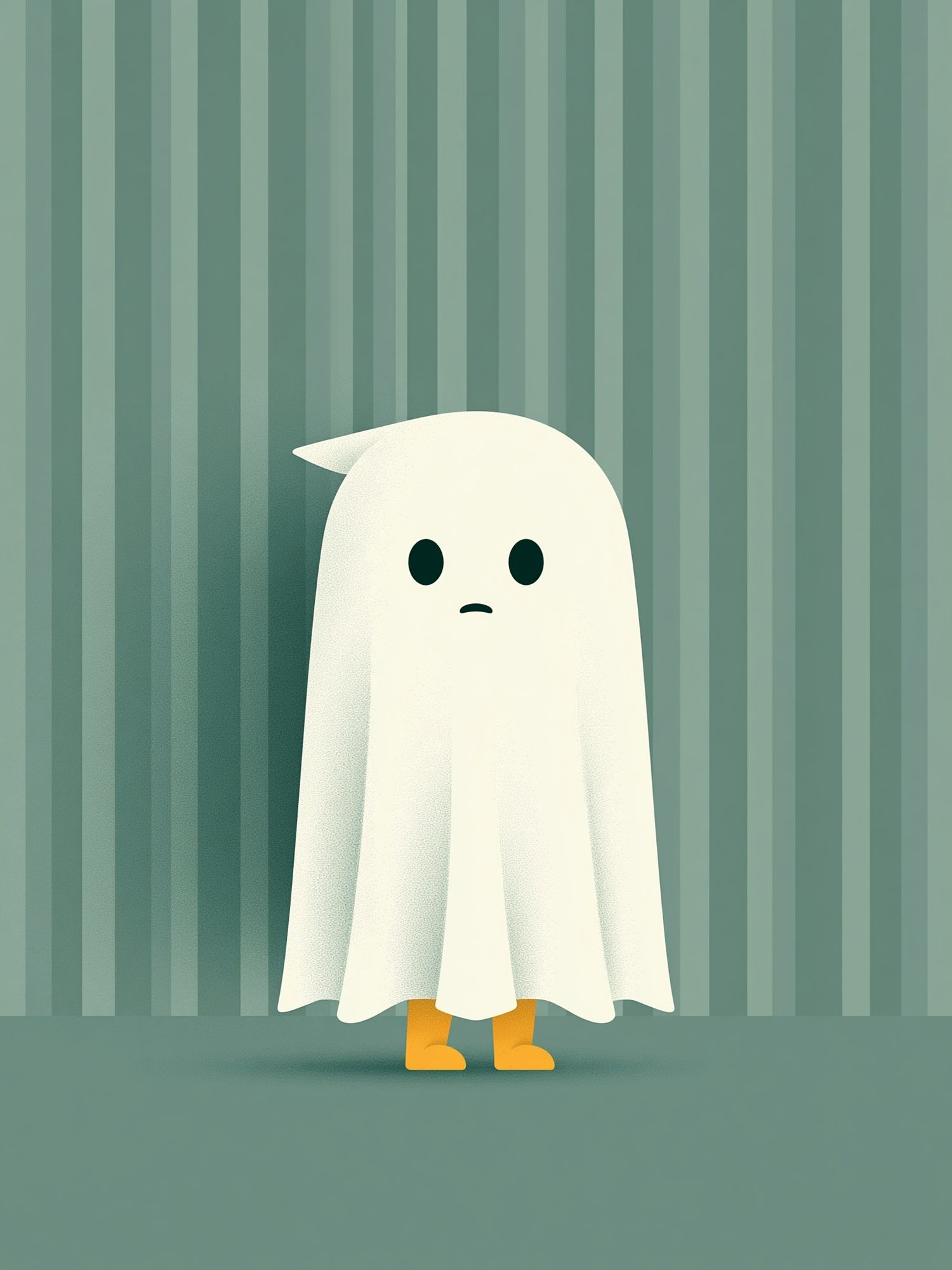 Cute Ghost Illustration Poster. poster — illustration art