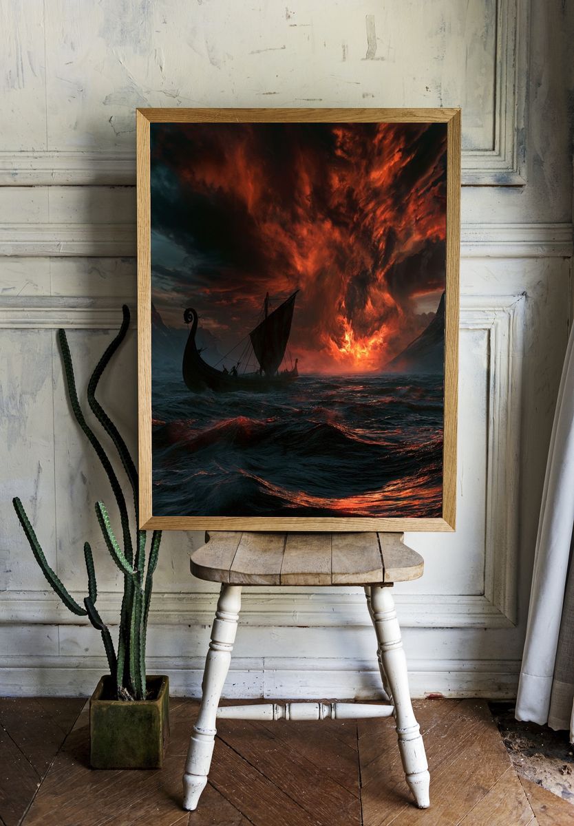Psychedelic Bearded Portrait Poster. room preview