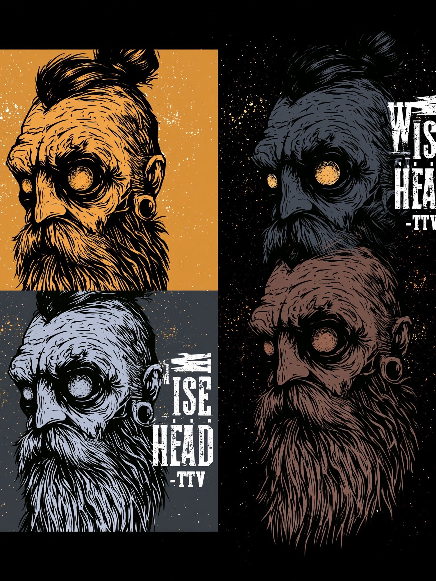 Wise Head Illustration Poster. poster — illustration art