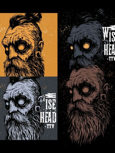 Wise Head Illustration Poster. poster print