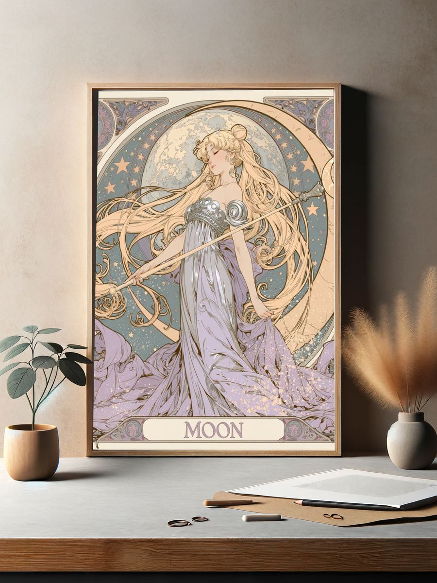 Moon Goddess Art Nouveau Poster. — room view 2