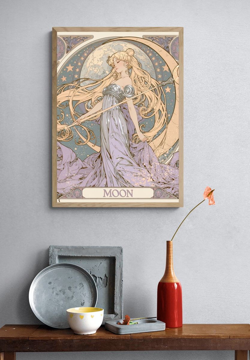 Moon Goddess Art Nouveau Poster. — room view 3