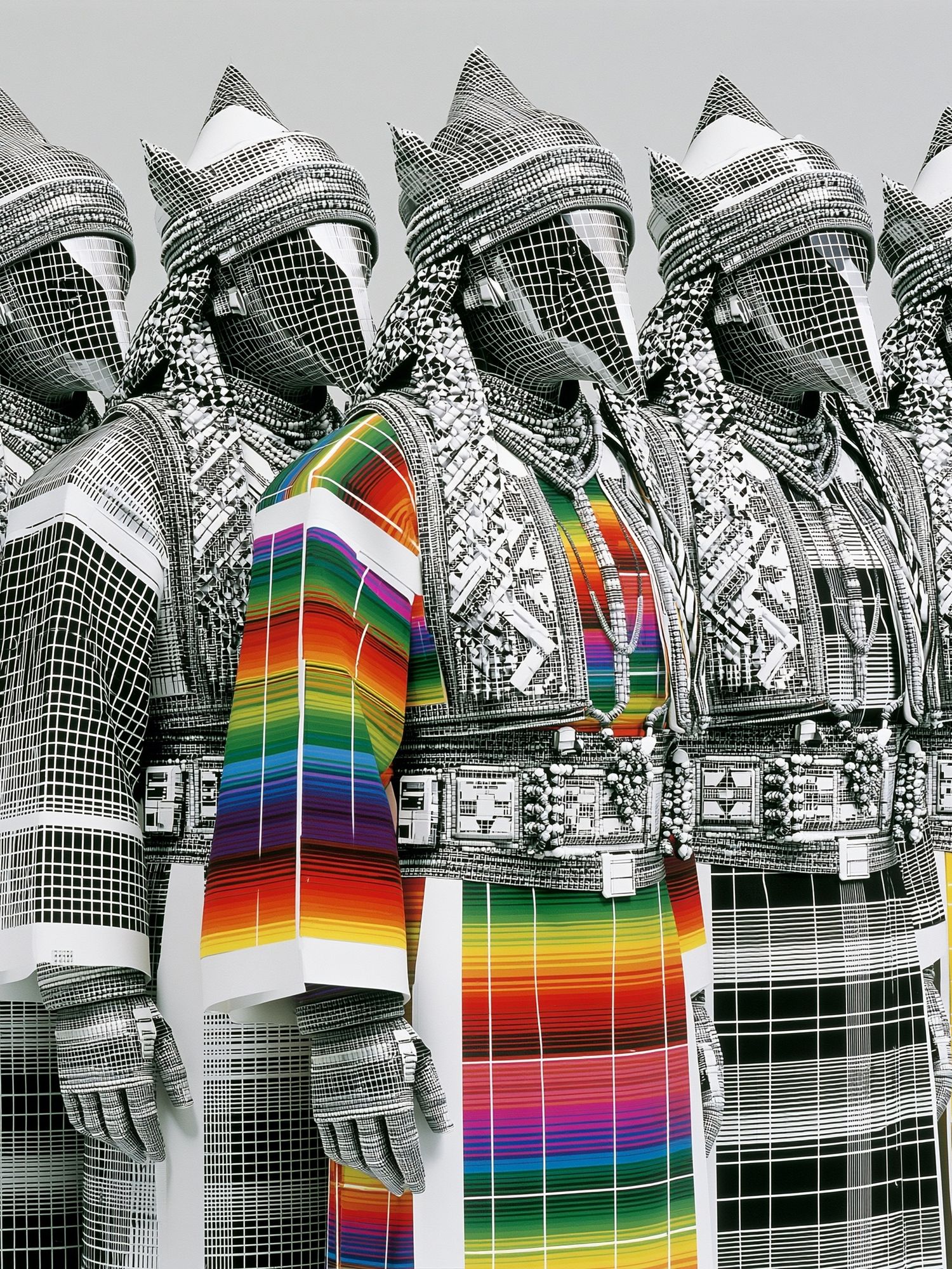 Rainbow Grid Figures Illustration Poster. poster detail