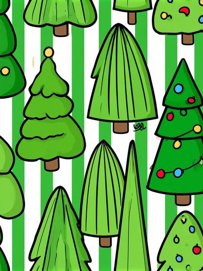 Christmas Trees Illustration Poster. poster