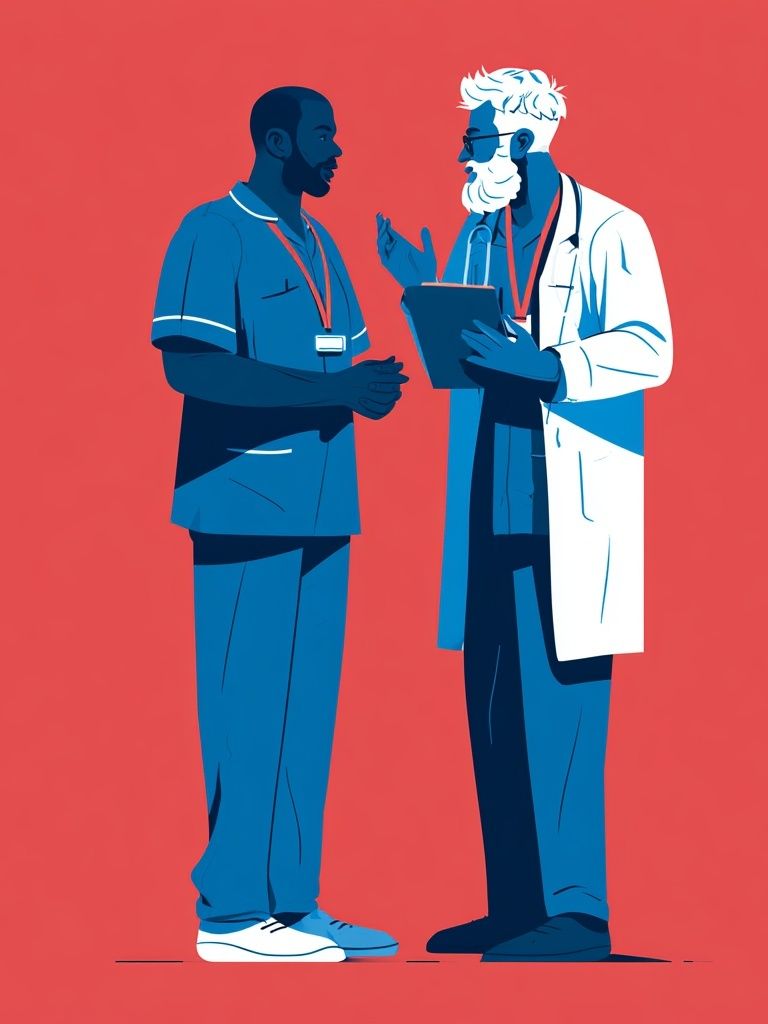 Doctors Conversation Illustration Poster. poster — illustration art