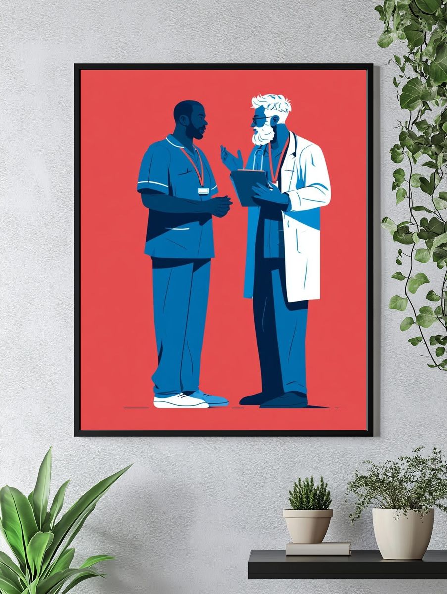 Doctors Conversation Illustration Poster. — room view 4