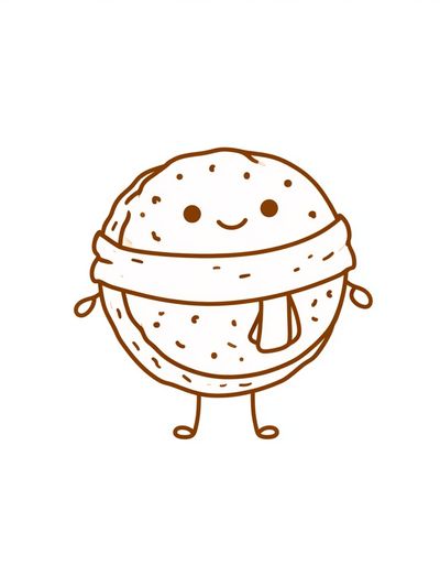 Cute Bread Character Illustration Poster.