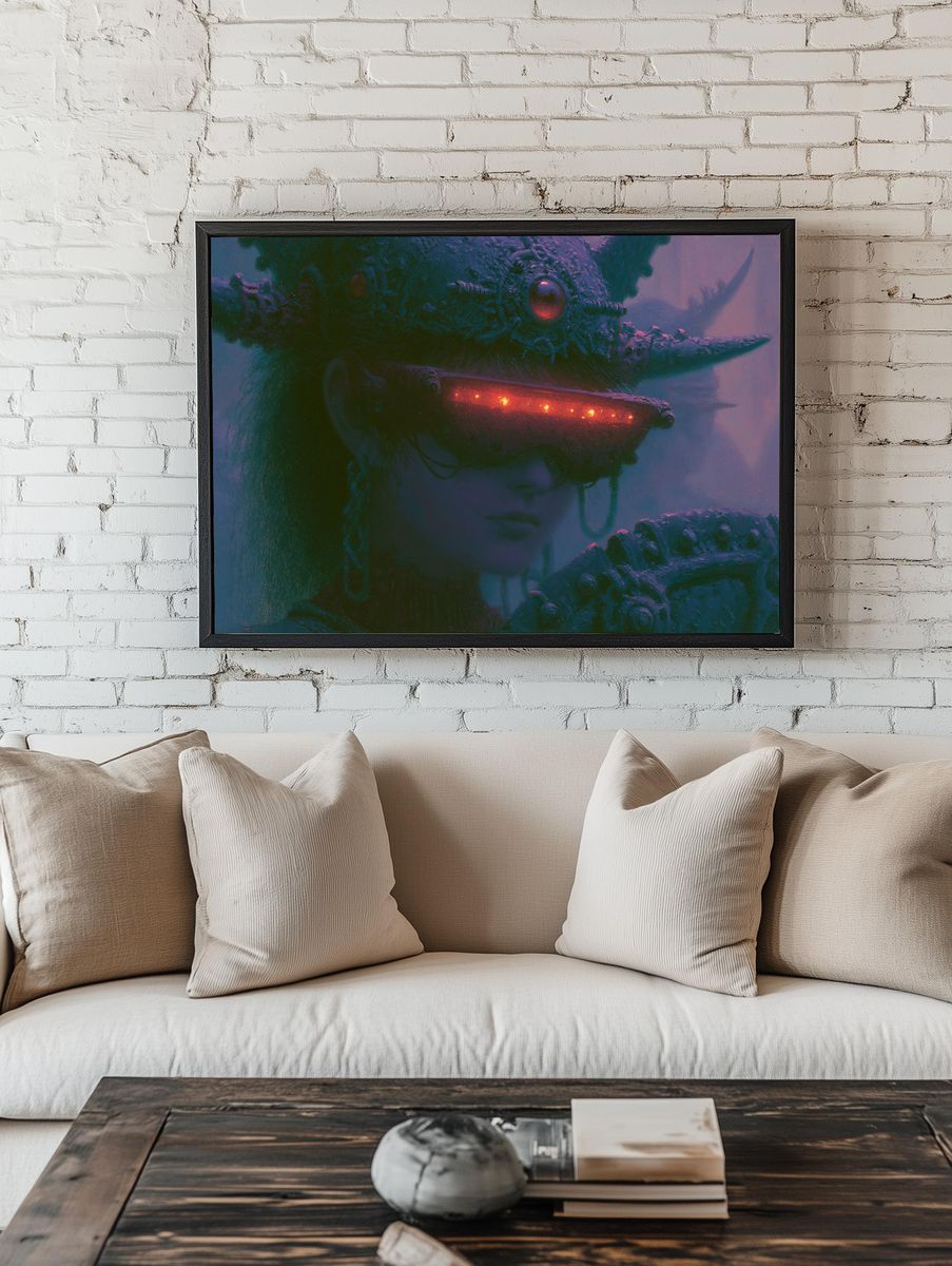 Cybernetic Goddess Digital Art Poster. room preview